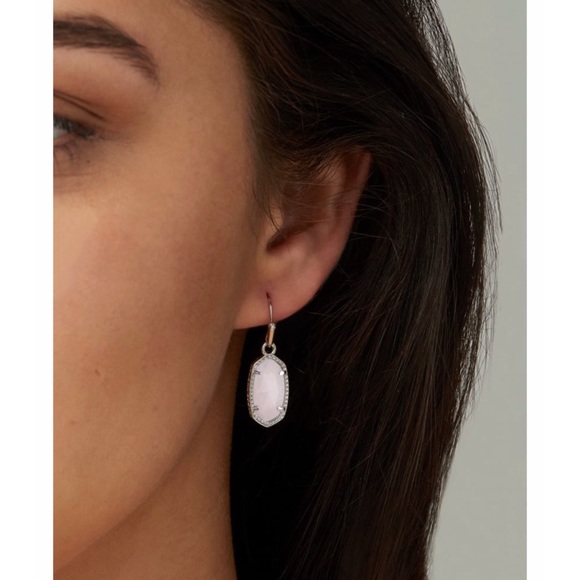 KENDRA SCOTT • Silver Lee Rose Quartz Earrings - Picture 4 of 4